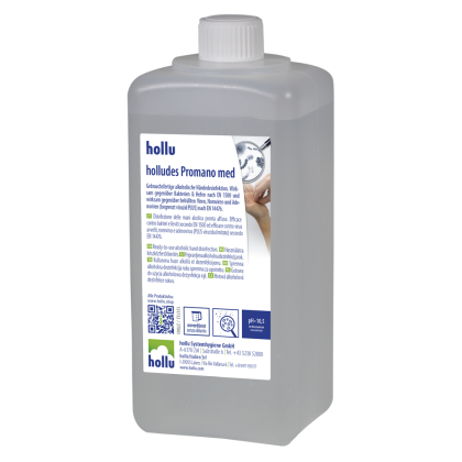 Hand Desinfektionsmittel flüssig 950ml holludes Promano MED Hautschonend EN 14476