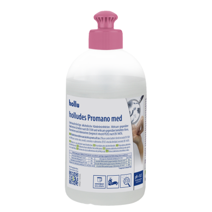 Hand Desinfektionsmittel flüssig 500ml holludes Promano MED Hautschonend EN 14476