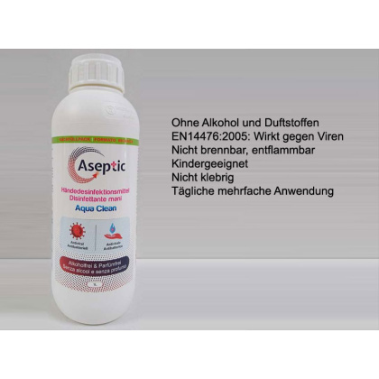 Aseptic 1 Liter AquaClean hautfreundliches Händedesinfektionsmittel (alkoholfrei)