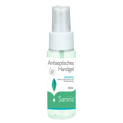 Saniris Antiseptisches Handgel & Fläche hautfreundliches Desinfektionsmittel 50ml Spray (alkoholfrei)